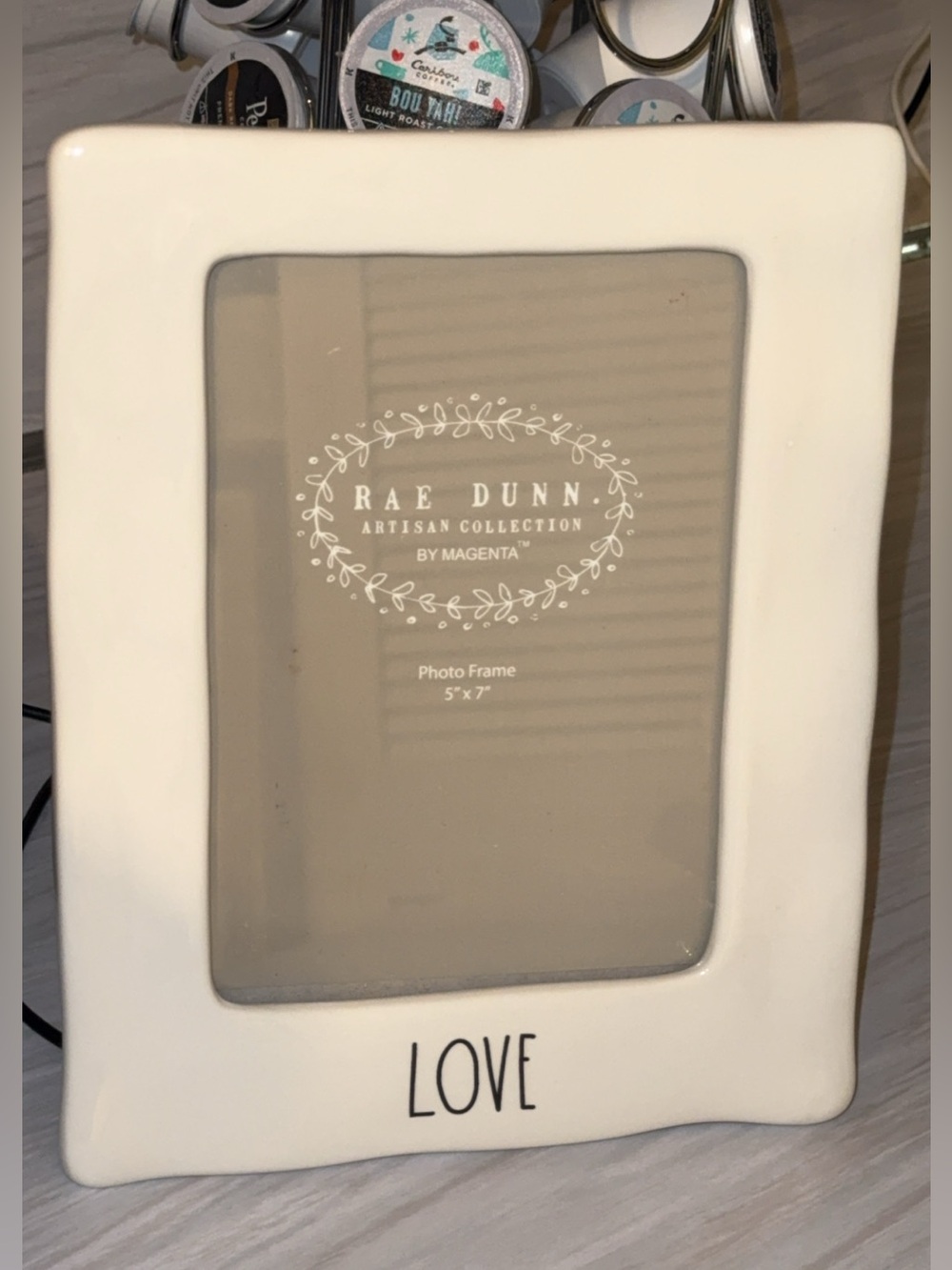Rae Dunn White "LOVE" Ceramic Photo Picture Frame 5x7 Home Decor